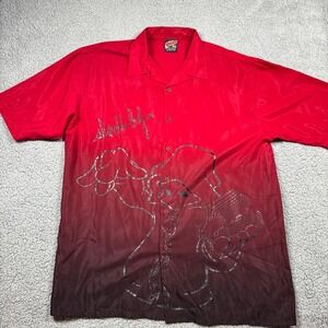 Vintage Diss Shadow Boy Button Up Shirt Mens‎ XL Extra Large Red Hip Hop Skater